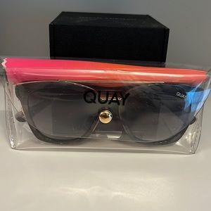 Quay women’s sunglasses, never worn, gold, black, brown